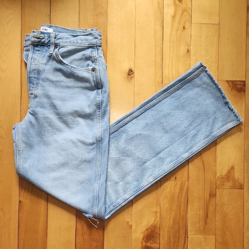 Re/Done Light Blue Straight Leg Jeans
